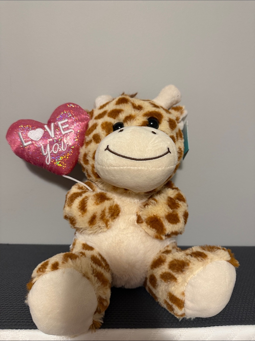 Plush Giraffe with Pink 'Love You' Heart - Soft Kids Toy